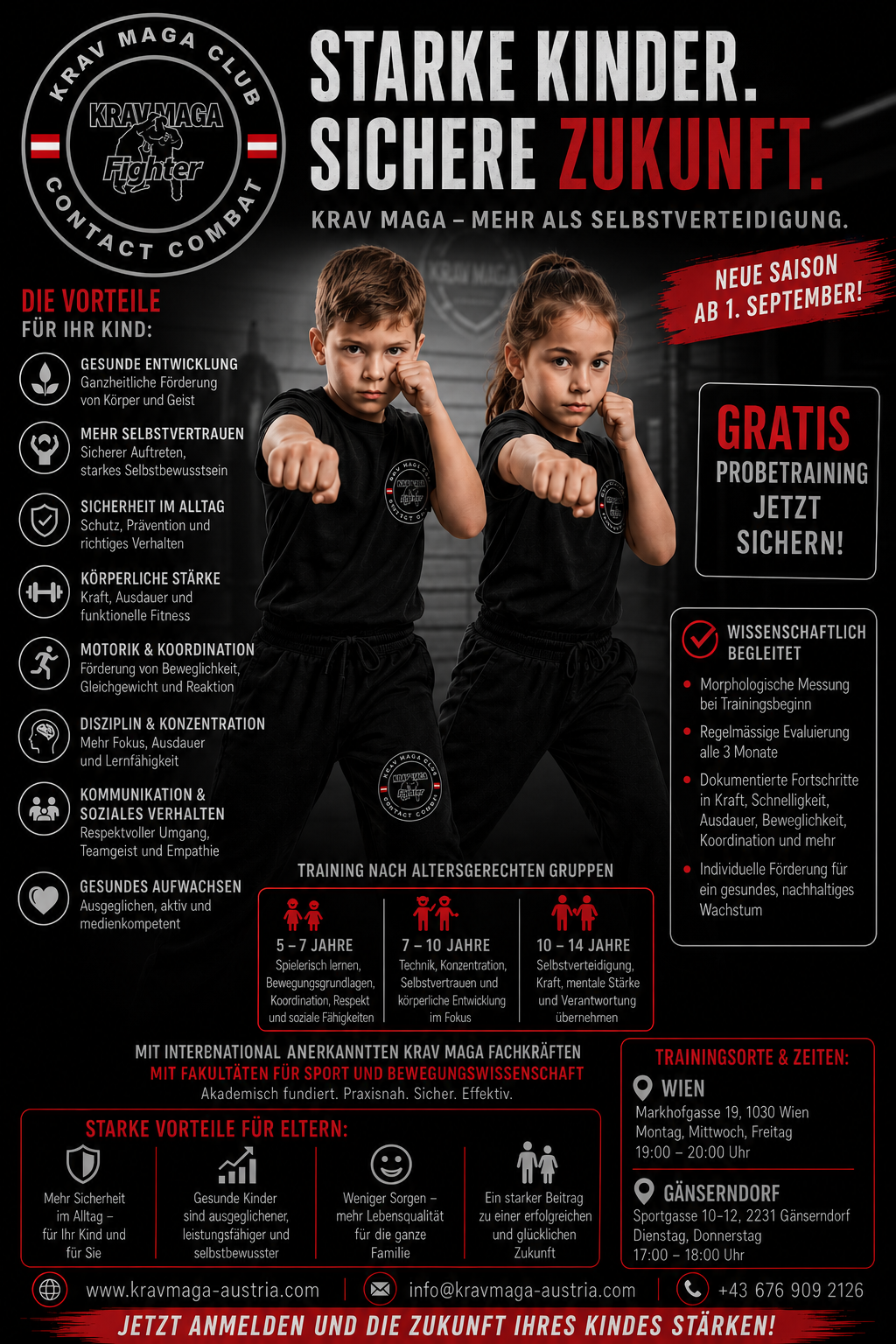 Krav Maga Kids Training in Wien und Gänserndorf